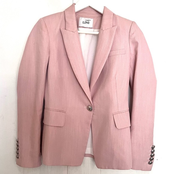 LINI Soft Pink Lined Blazer •0. NWOT - Picture 1 of 13
